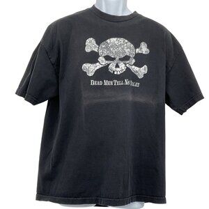 Disney Dead Men Tell No Tales Skull Graphic T-Shirt Black Short Sleeve Adult XL
